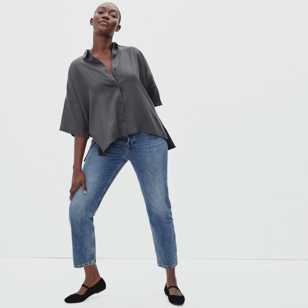 The Drapey Square Shirt | Slate Grey - Image 6
