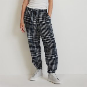 The Linen Pull-On Barrel Pant | Canvas Tan / Navy