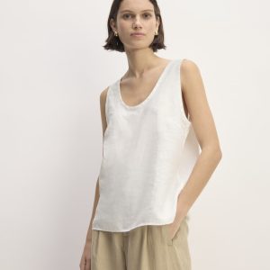 The Scoop Tank in Linen | White