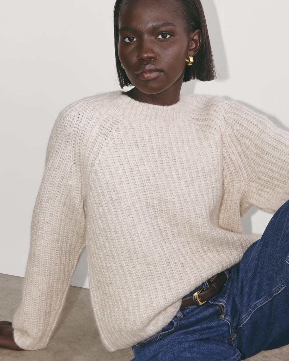 The Fisherman Crew in Cloud | Heathered Oat - Image 5