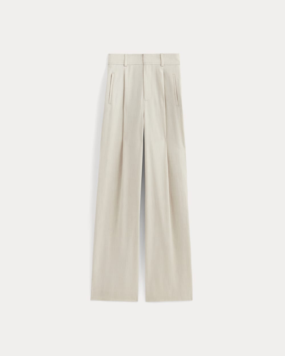 The Draper Pleated Pant in Buttersmooth | Heathered Oat | 32 Inseam - Image 2