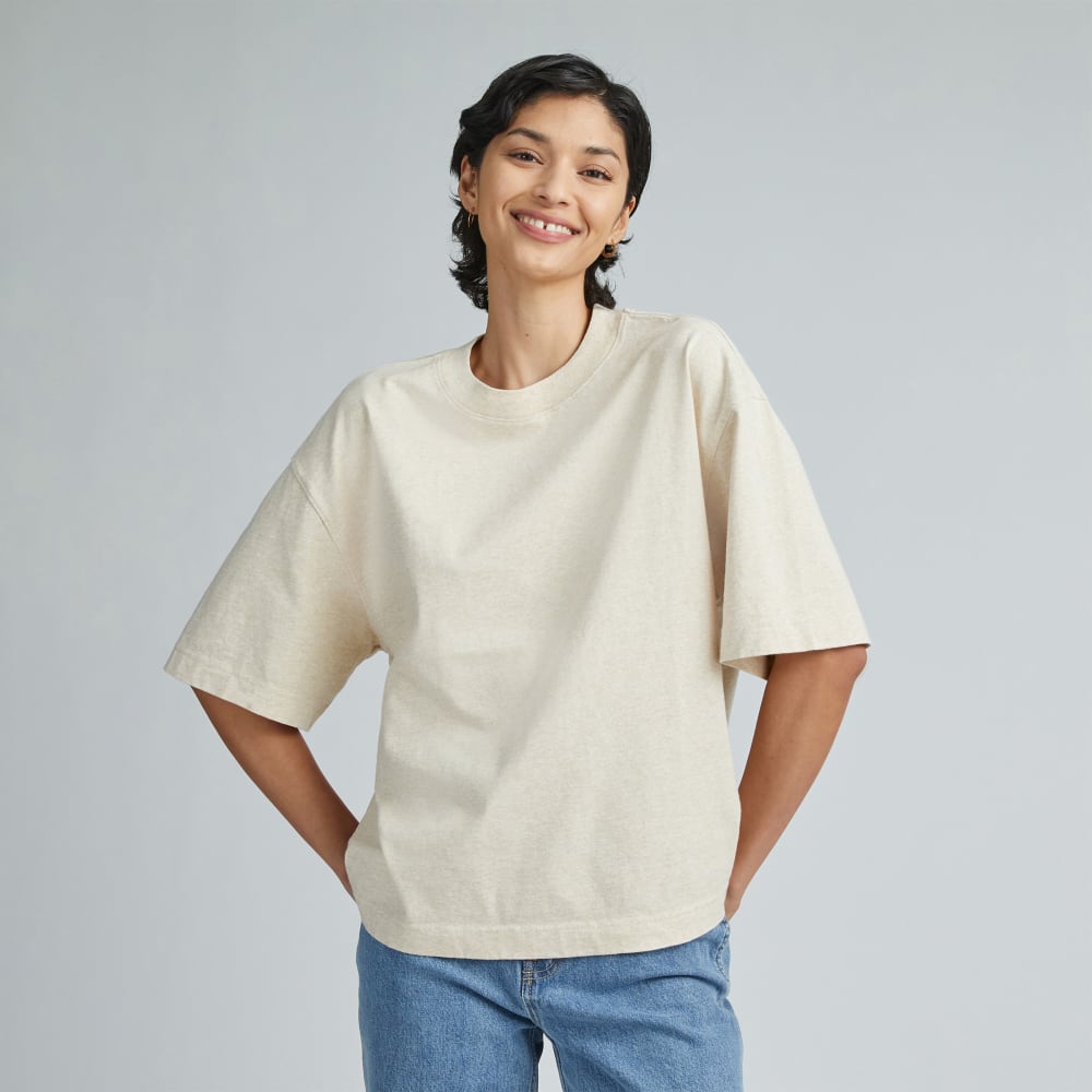 The Premium Weight Relaxed Tee | Heathered Cashew