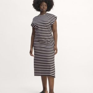 The Muscle Tee Midi Dress | Black / Bone