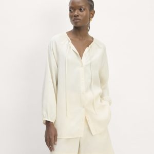 The Gathered Shirt in Butterlite | Bone