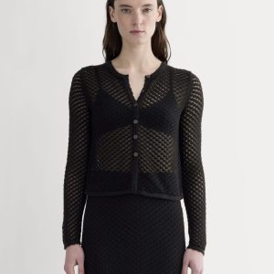 The Lace Knit Cardigan | Black