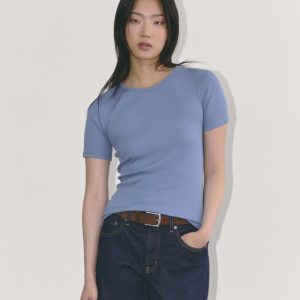 The Luxe Rib Crew | Bluebell