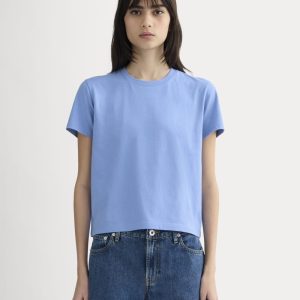 The Box-Cut Tee in Essential Cotton | Blue Opal | No Pocket