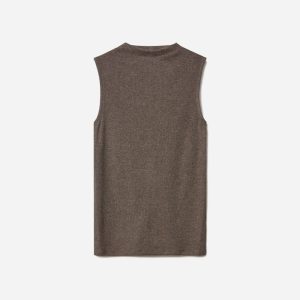 The Pima Micro-Rib Funnel-Neck Tank | Heathered Fatigue