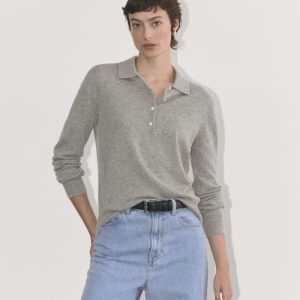 The Classic Polo in Cashmere | Light Heather Grey