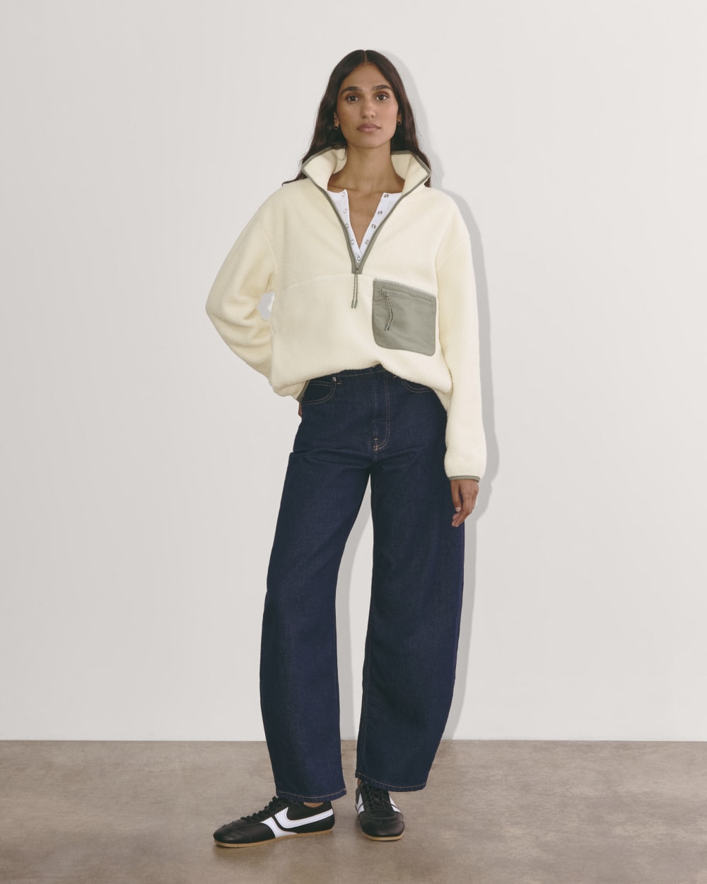 The ReNew Fleece Oversized Half-Zip | Heathered Oat - Image 4