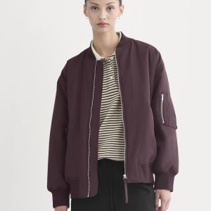 Renew Oversized Puffer Bomber | Deep Plum