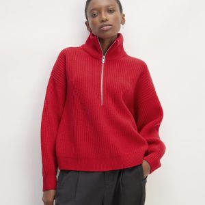 The Half-Zip Sweater in Luxe Merino | Classic Red