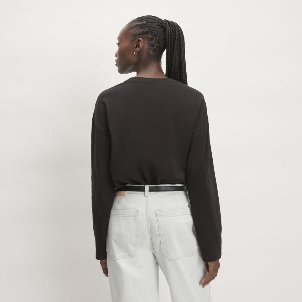 The Organic Cotton Relaxed Long Sleeve Tee | Vintage Black - Image 3