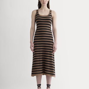 The Crochet Knit Tank Dress | Mocha / Black
