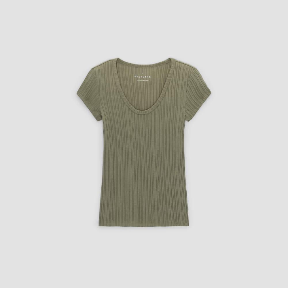 The Rib Soft Knit Scoop-Neck Tee | Kalamata - Image 2
