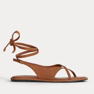 The Leather Crisscross Sandal | Cinnamon