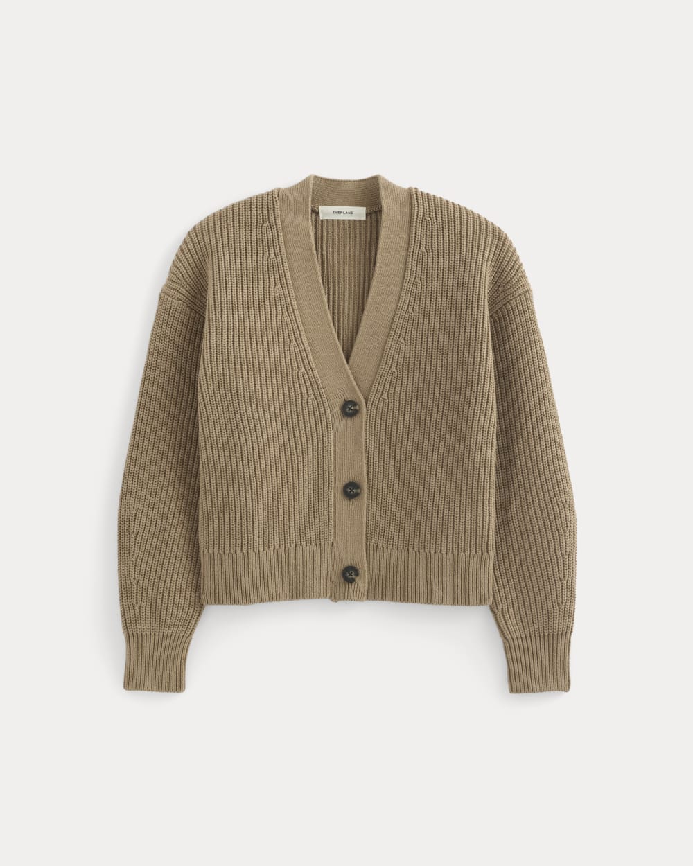 The Boxy Cardigan in Everyday Cotton | Dark Heathered Camel - Image 2