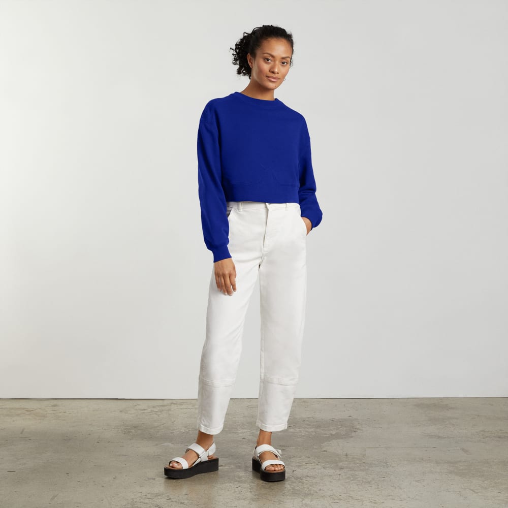The Organic Cotton Cropped Crew | Cobalt - Image 4