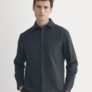 Brushed Flannel Shirt | Heathered Navy