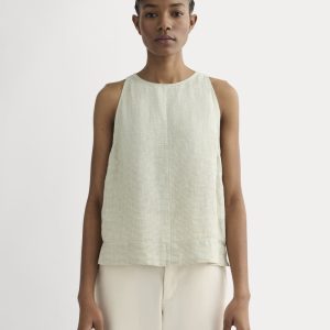 The Linen High-Neck Tank | Elm Gingham