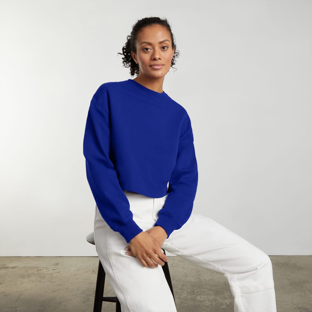 The Organic Cotton Cropped Crew | Cobalt - Image 6