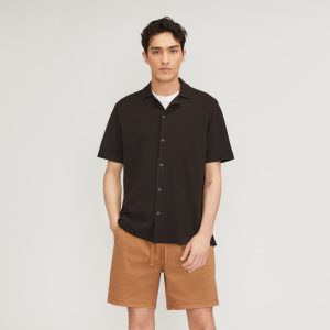 The Pique Short-Sleeve Shirt | Black