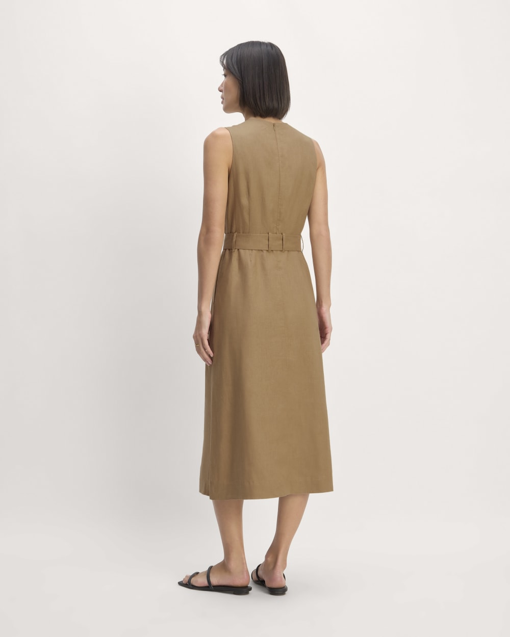 The Linen Belted Midi Dress | Tiger's Eye - Image 6