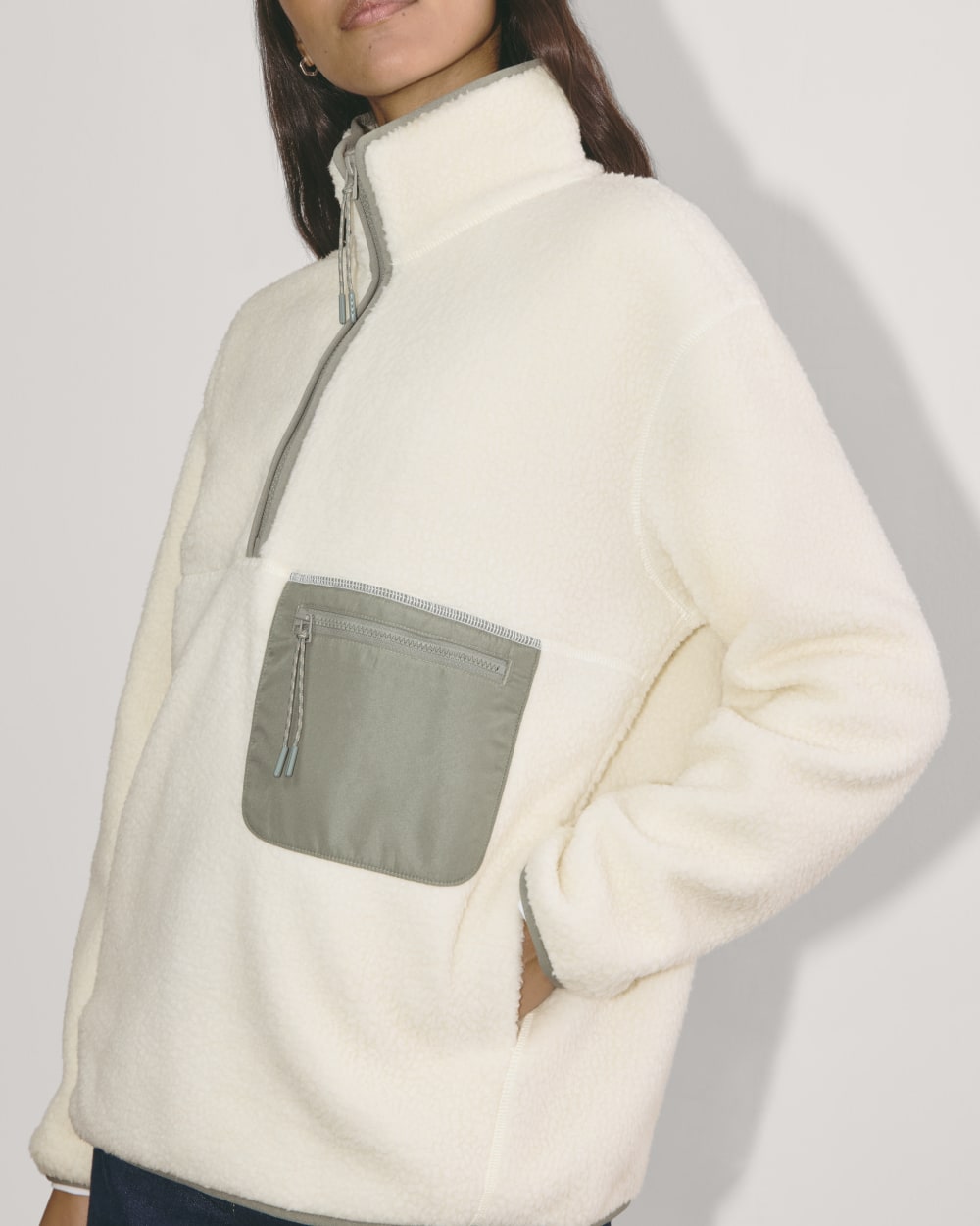 The ReNew Fleece Oversized Half-Zip | Heathered Oat - Image 3