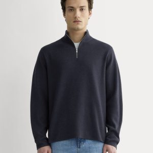 The No-Sweat Quarter-Zip | Heathered Midnight