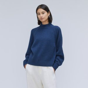 The Cashmere Ribbed Turtleneck | Bright Navy