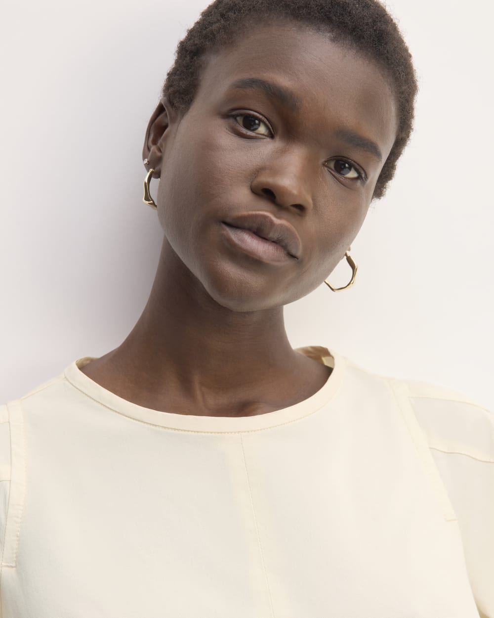 The Short-Sleeve Puff Midi Dress | Bone - Image 4