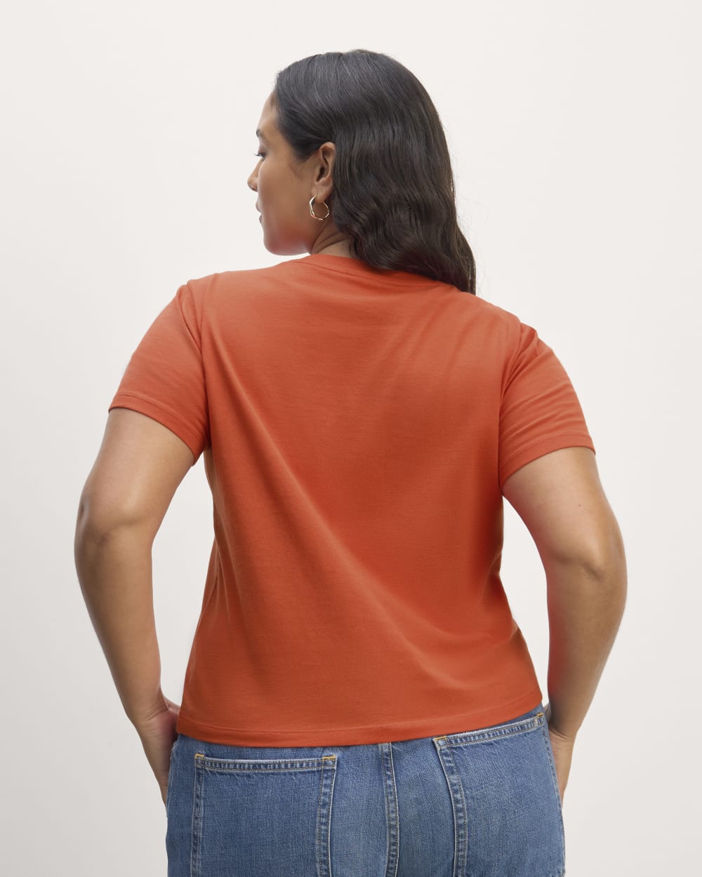 The Box-Cut Tee in Essential Cotton | Poppy Red | Pocket - Image 4