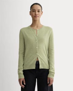 The Classic Cardigan in Cashmere | Light Heathered Moss