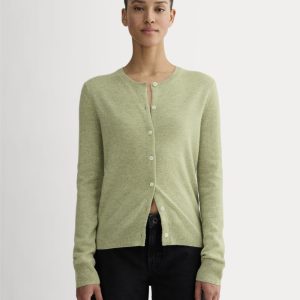 The Classic Cardigan in Cashmere | Light Heathered Moss