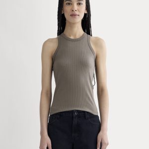 The Shimmy Cutaway Tank | Taupe