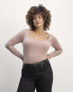 The Square Neck in Cashmere | Dusty Rose