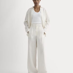 The Linen Way-High® Drape Pant  | Natural Chambray