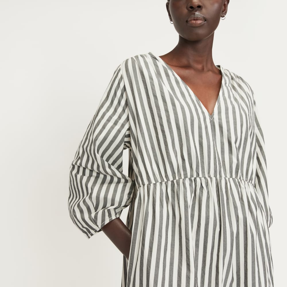The Poplin Tiered Dress | Bone / Black - Image 4