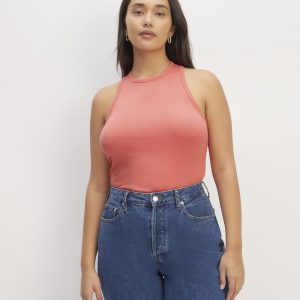 The Luxe Rib Racerback Tank | Coral