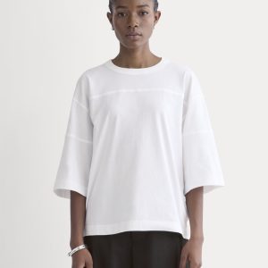 Oversized Varsity Tee in Essential Cotton | White