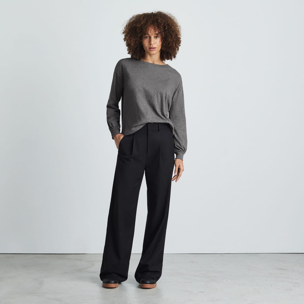 The Organic Cotton Long-Sleeve Tee | Charcoal - Image 5