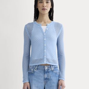 The Lace Knit Cardigan | Sky Blue