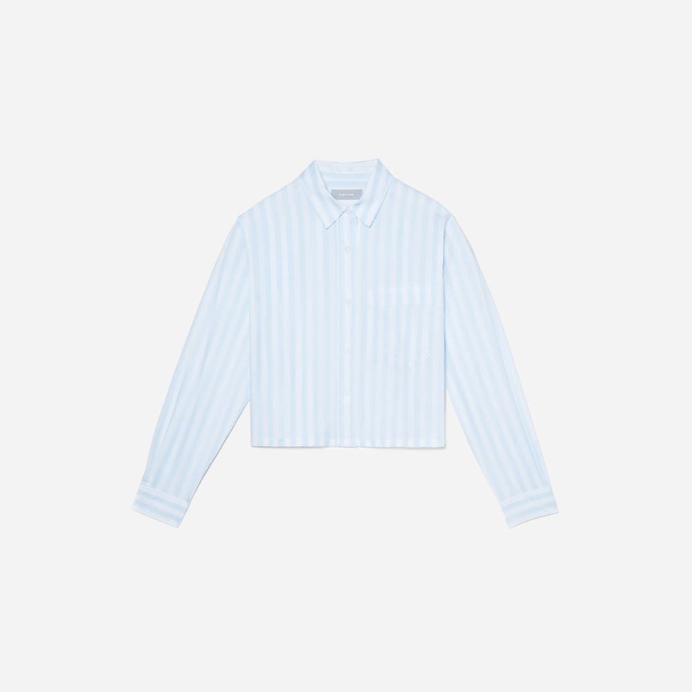 The Way-Short Shirt in Silky Cotton | Mariner Blue / White