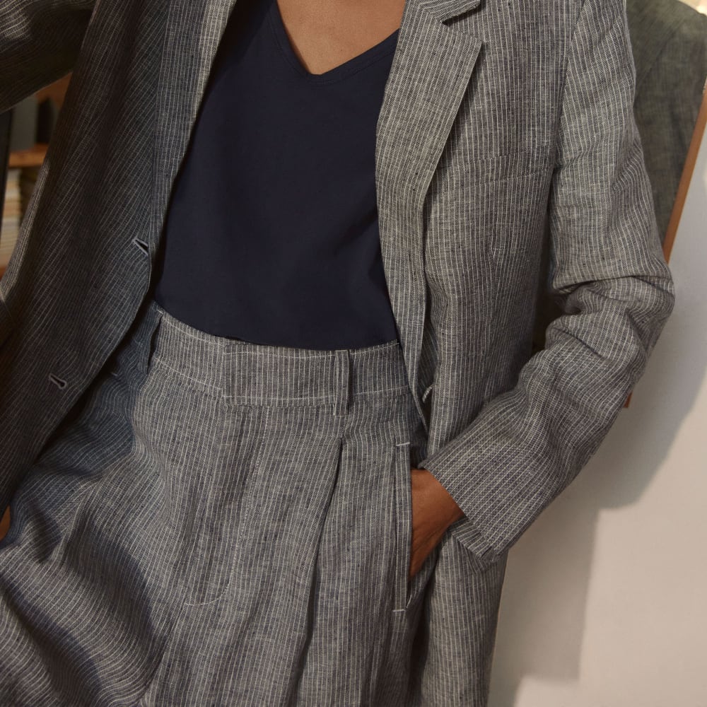 The Linen Way-High® Drape Pant | Canvas Tan / Navy - Image 7