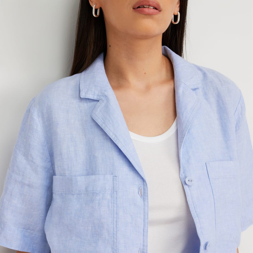 The Linen Workwear Shirt | Light Blue - Image 4