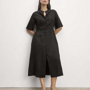 The Frolic Dress in Linen | Black