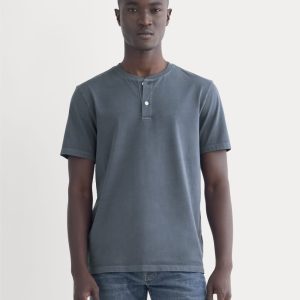 The Essential Organic Garment-Dyed Henley | Navy