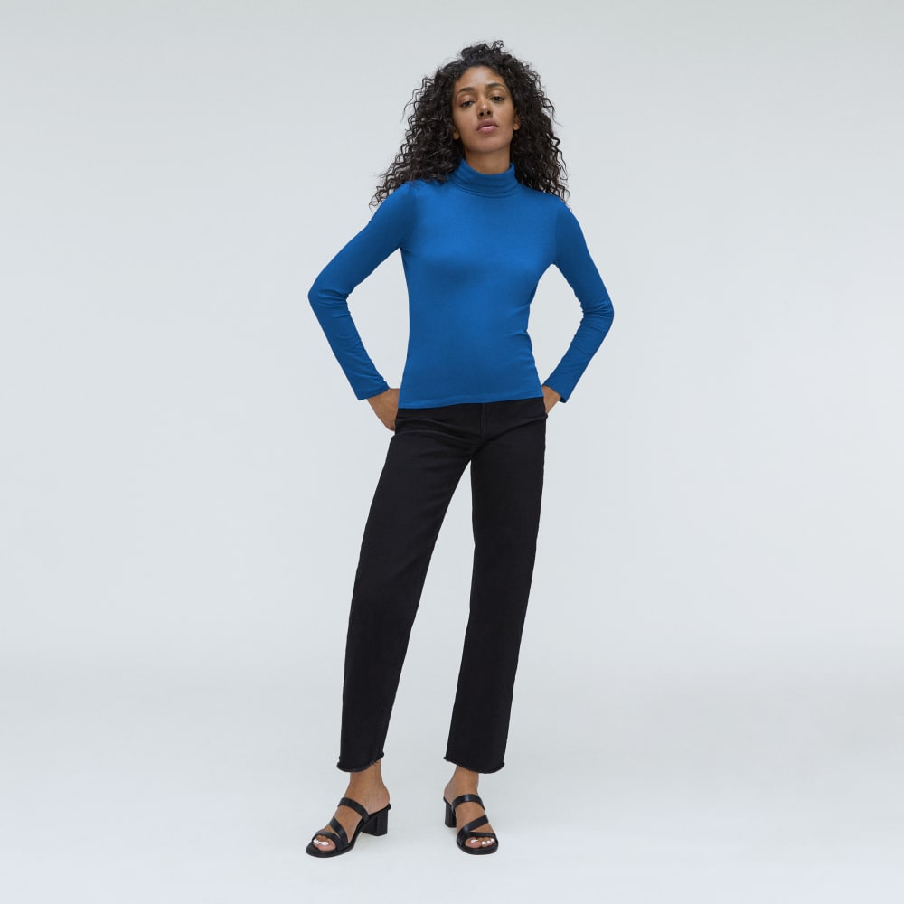 The Organic Cotton Turtleneck | Lapis Blue - Image 6