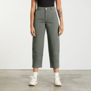The Utility Barrel Pant | Pewter Green | Tall