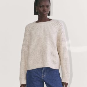 The Fisherman Crew in Cloud | Heathered Oat